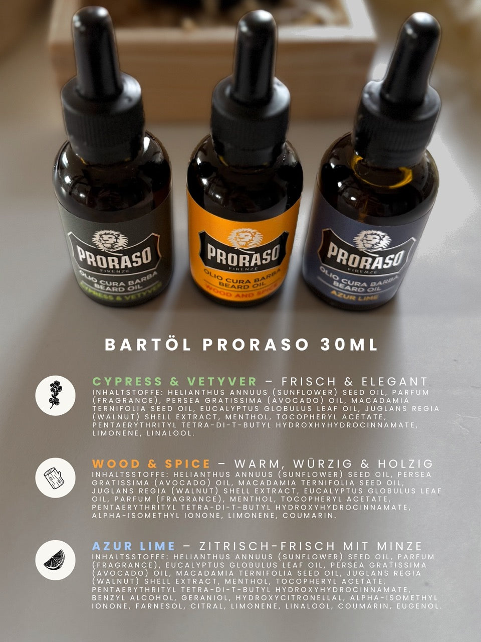 Bartpflegeset personalisiert mit Bartbürste und Proraso Bartöl
