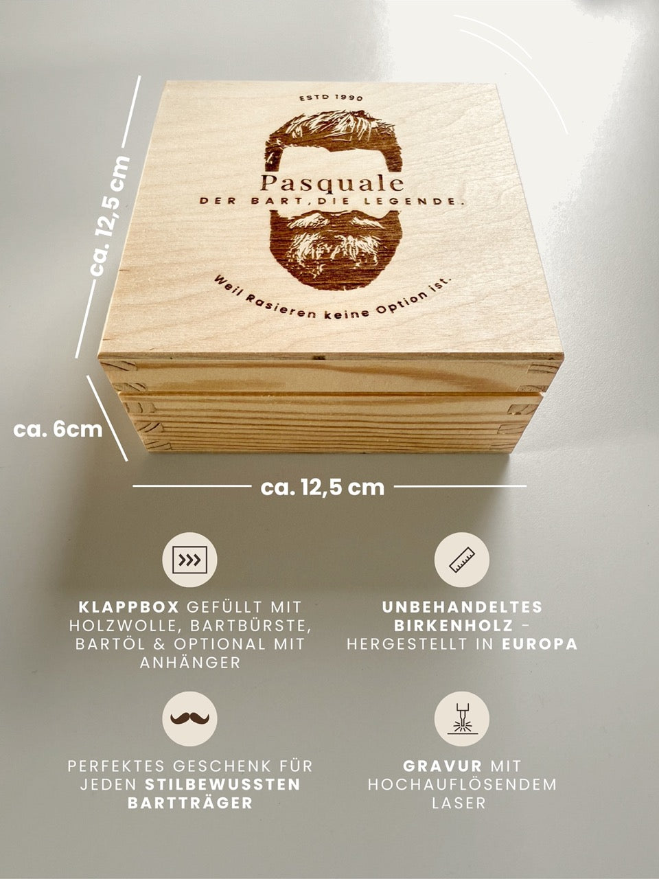 Bartpflegeset personalisiert mit Bartbürste und Proraso Bartöl