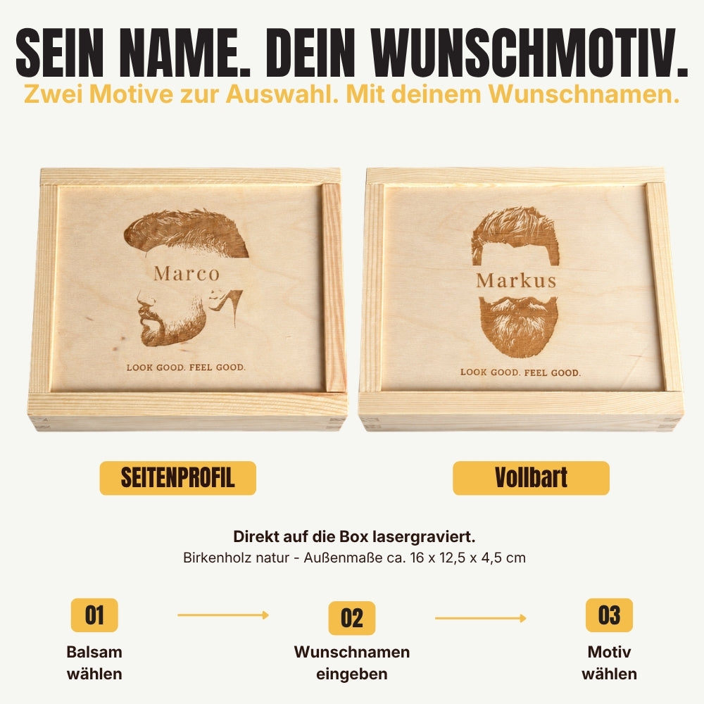 Reuzel Bartpflege-Geschenkset personalisiert – Bartbalsam & Bürste