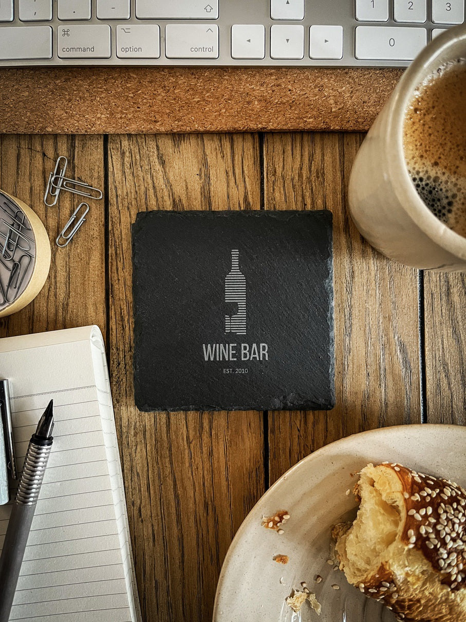 Schiefer-Untersetzer mit eigenem Logo / Design - B2B