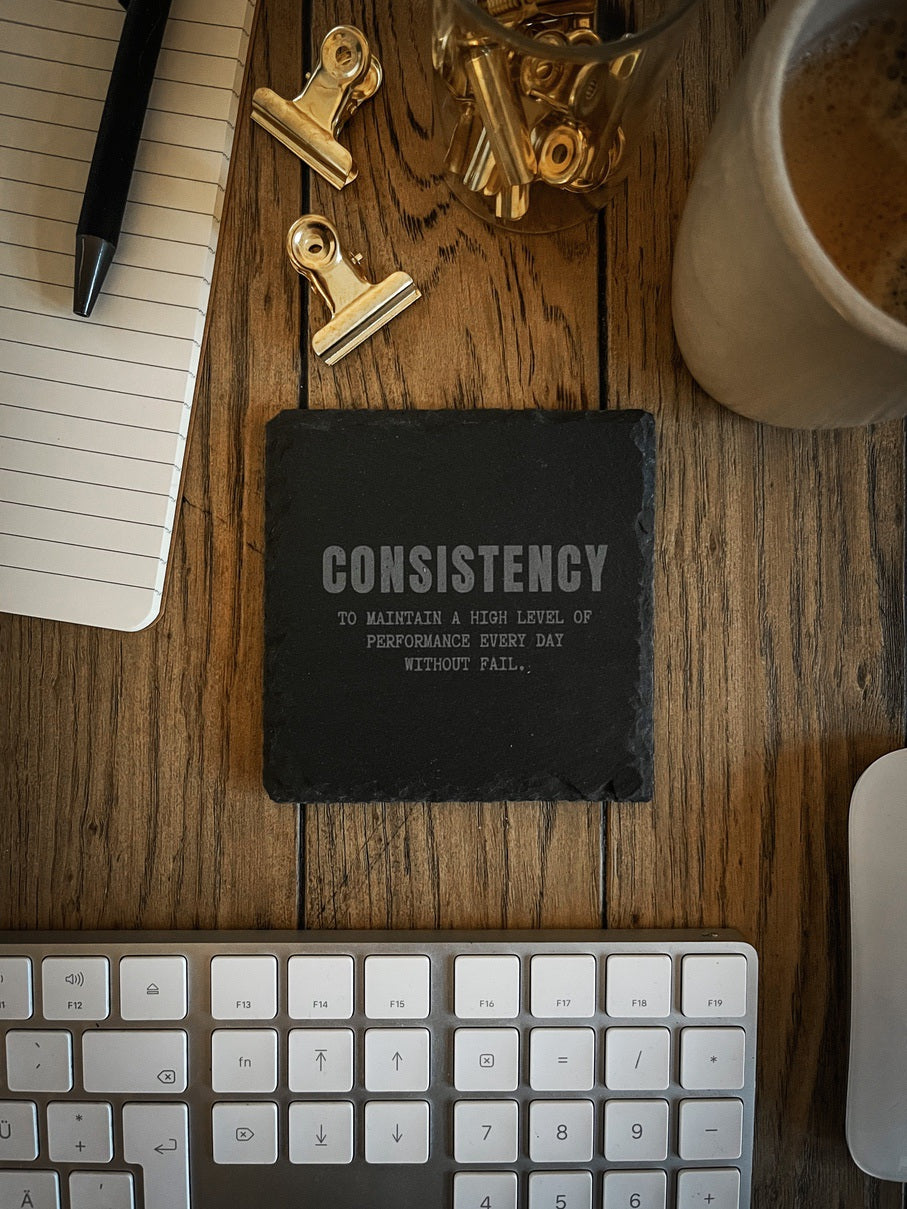 Motivation Untersetzer aus Schiefer CONSISTENCY