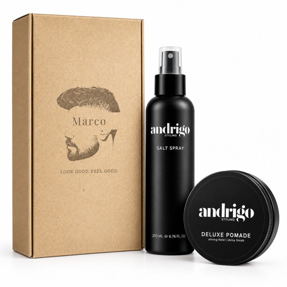 ANDRIGO Geschenkset personalisiert – Salt Spray & Pomade nach Wahl