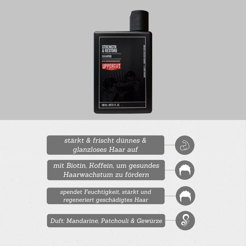 Uppercut Deluxe Strength & Restore Shampoo 240ml