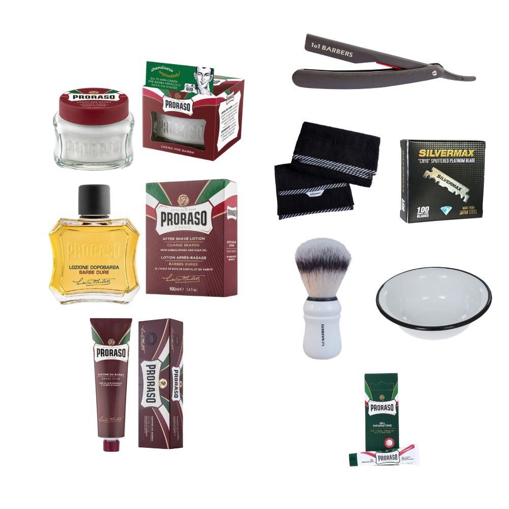 Proraso Nassrasur-Set (9-tlg.) rot