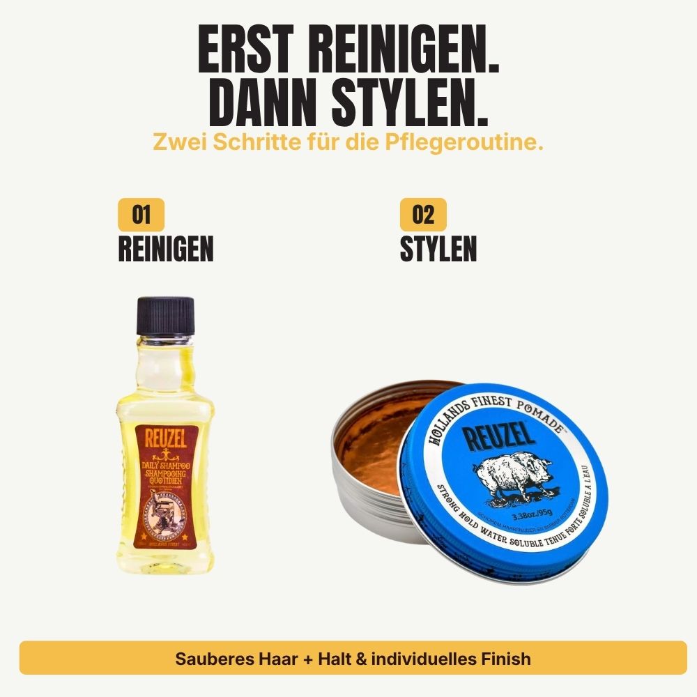 Reuzel Geschenkset personalisiert – Daily Shampoo & Pomade nach Wahl