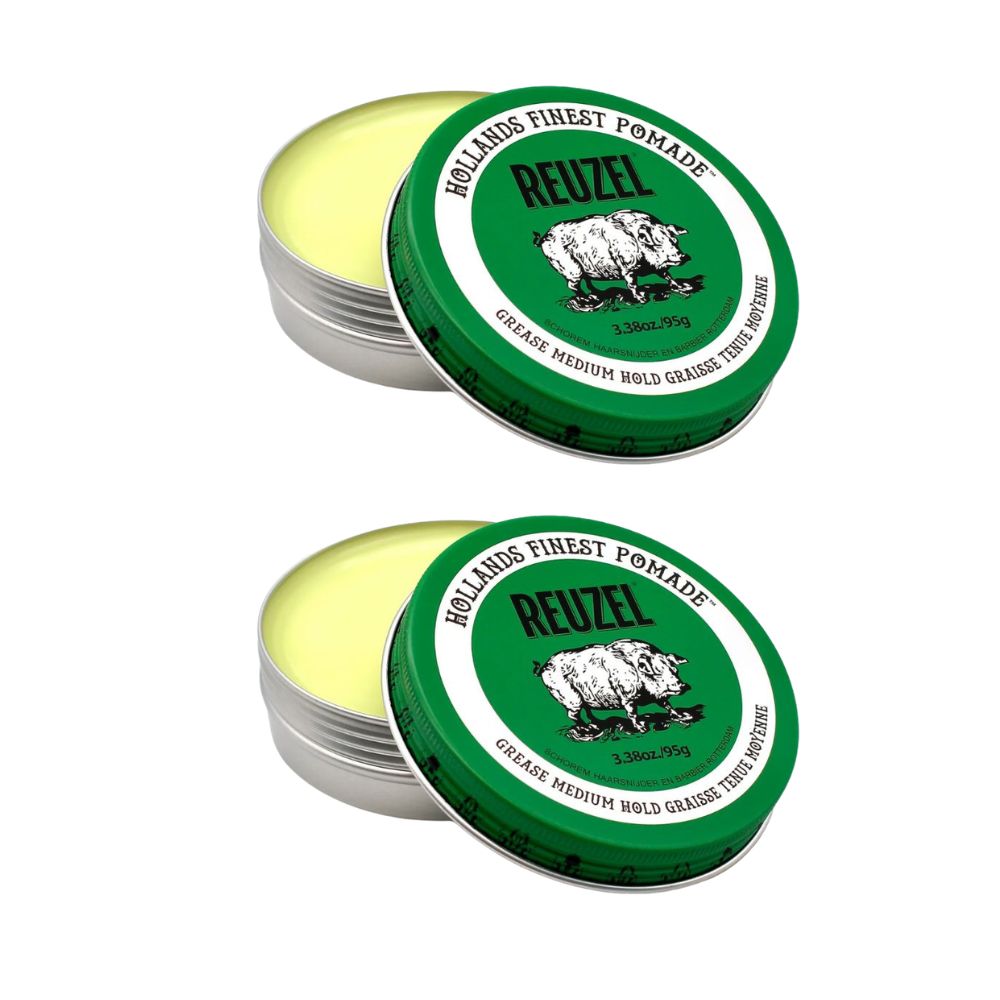 Reuzel Pomade Grün - Green Grease Medium Hold 95g – 2er & 3er Set