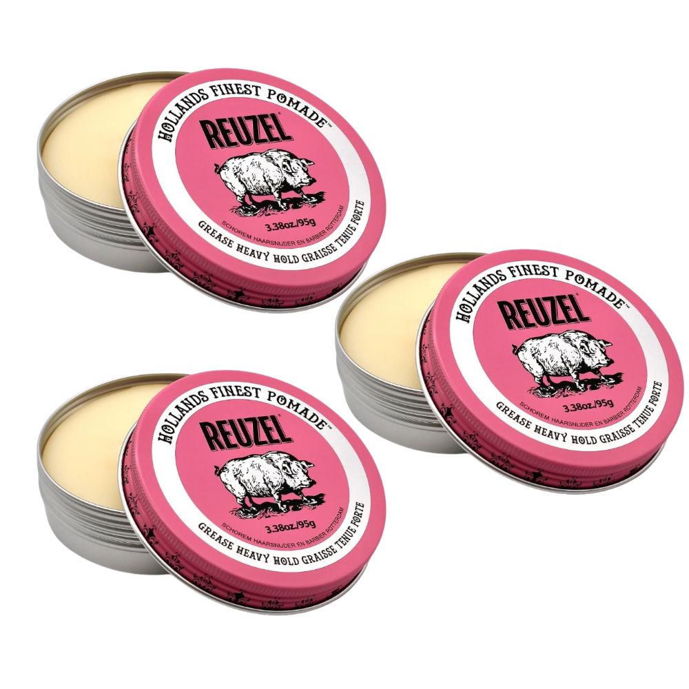 Reuzel Pomade Pink - Grease Heavy Hold 95g – 2er & 3er Set