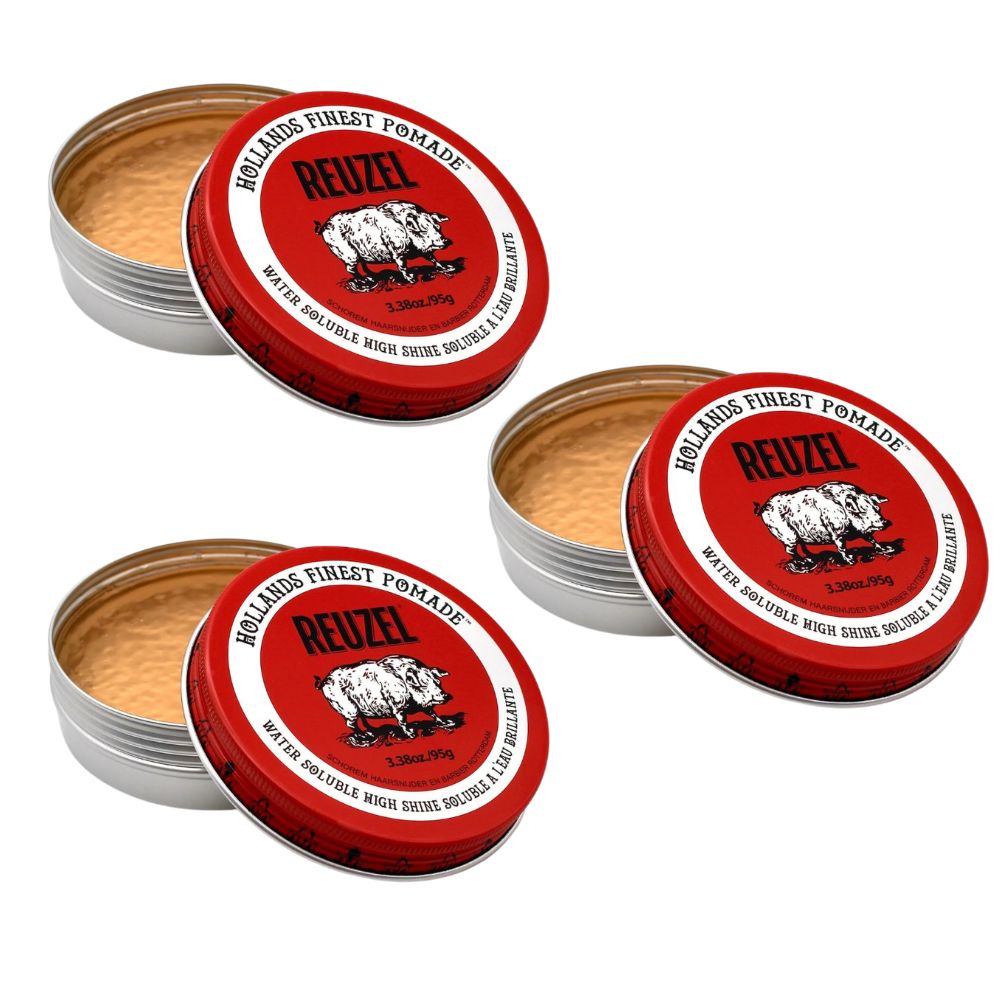 Reuzel Pomade Rot - Red Water Soluble High Sheen 95g – 2er & 3er Set