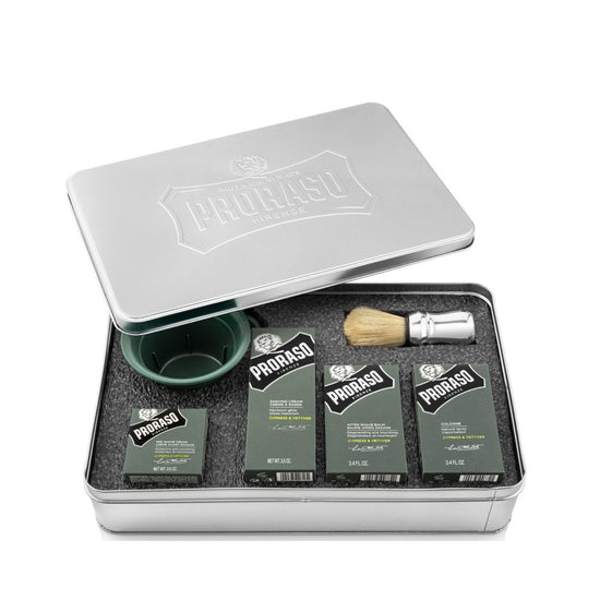 Proraso Shaving Set Metal Cypress & Vetyver- Nassrasurset