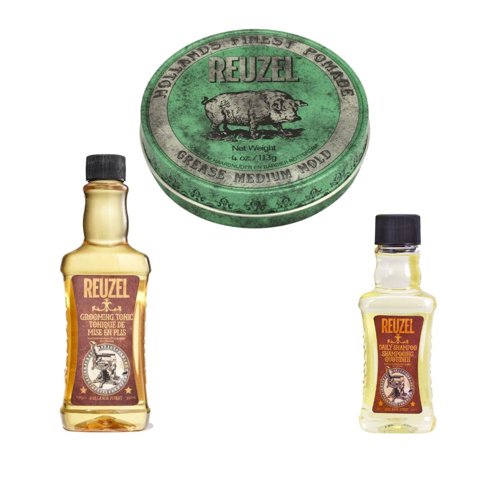 Reuzel Haarstyling-Bundle - Pomade, Grooming Tonic & Shampoo | verschiedene Sets