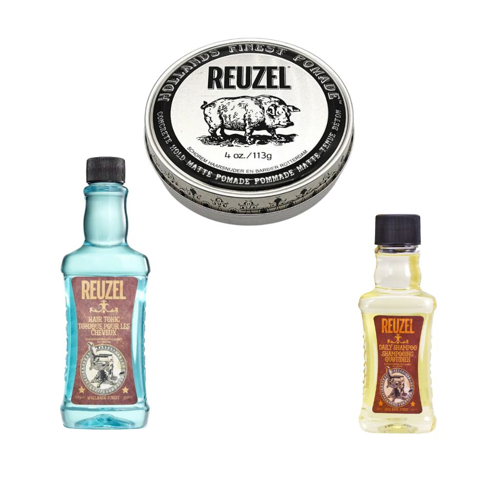 Reuzel Haarstyling-Bundle - Pomade, Hair Tonic & Shampoo | verschiedene Sets