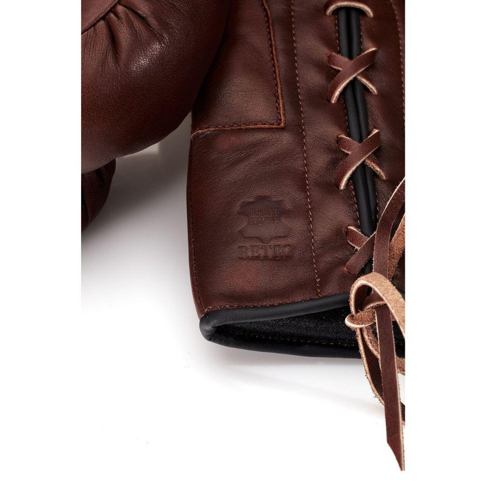 RETRO Heritage - Braune Leder-Boxhandschuhe mit Schnürung - The Man Himself